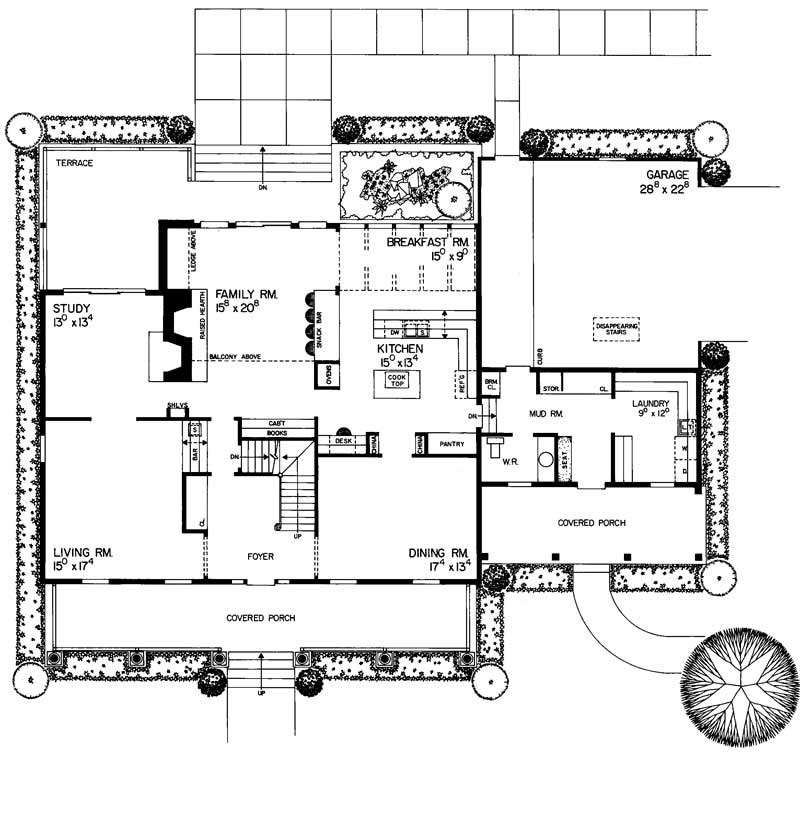 Floor Plan First Story of Colonial Plan #137-1326