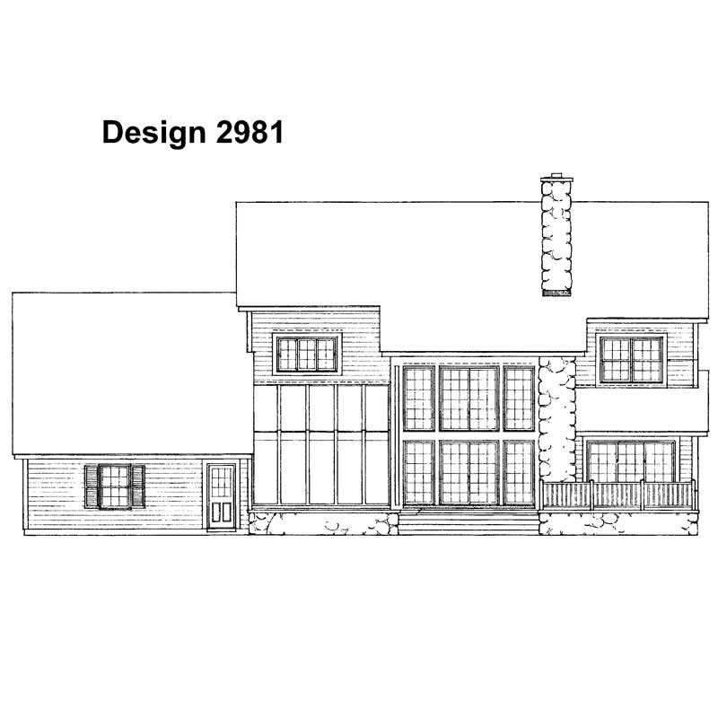 Home Plan Rear Elevation of this 3-Bedroom,4134 Sq Ft Plan -137-1326