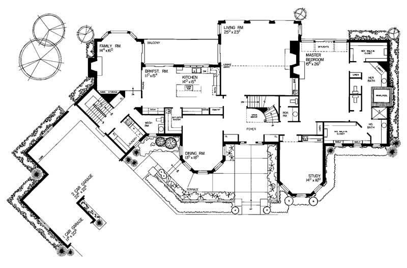 Floor Plan First Story of European Plan #137-1327