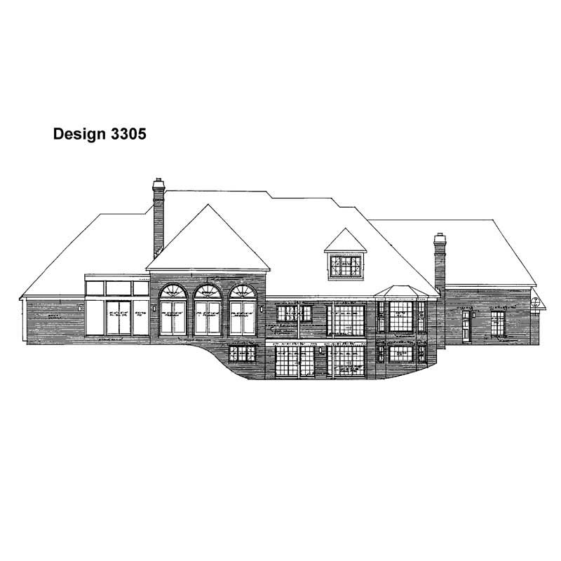Home Plan Rear Elevation of this 4-Bedroom,5649 Sq Ft Plan -137-1327