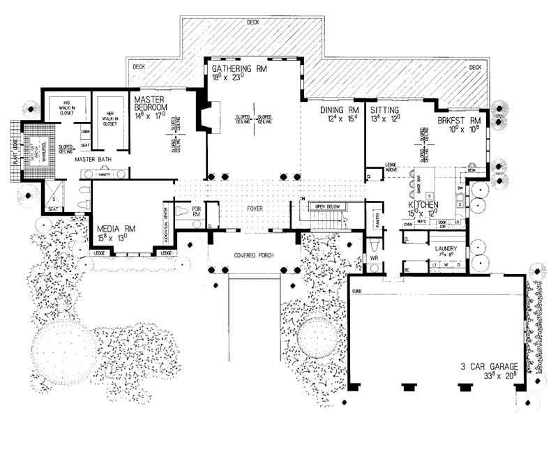 Floor Plan First Story of Mediterranean Plan #137-1329