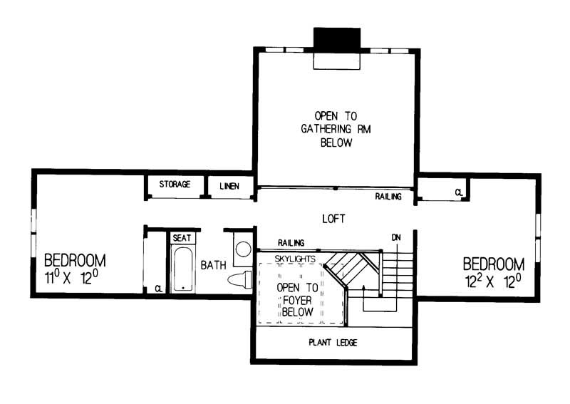 Floor Plan Second Story of Ranch Plan #137-1332