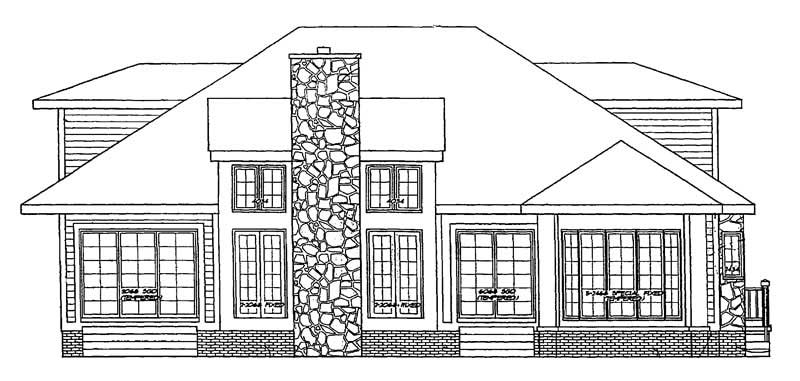 Home Plan Rear Elevation of this 3-Bedroom,2208 Sq Ft Plan -137-1332