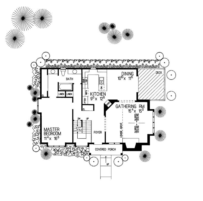 Floor Plan First Story of European Plan #137-1334