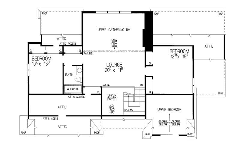 Floor Plan Second Story of Country Plan #137-1335