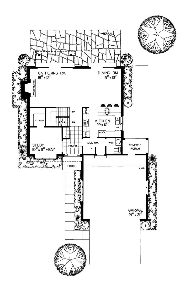 Floor Plan First Story of European Plan #137-1337