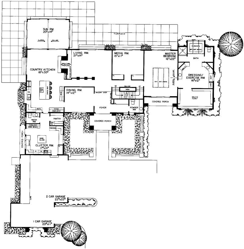 Floor Plan First Story of Contemporary Plan #137-1339