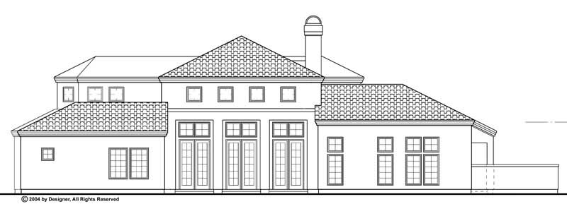 Home Plan Rear Elevation of this 4-Bedroom,2385 Sq Ft Plan -137-1340