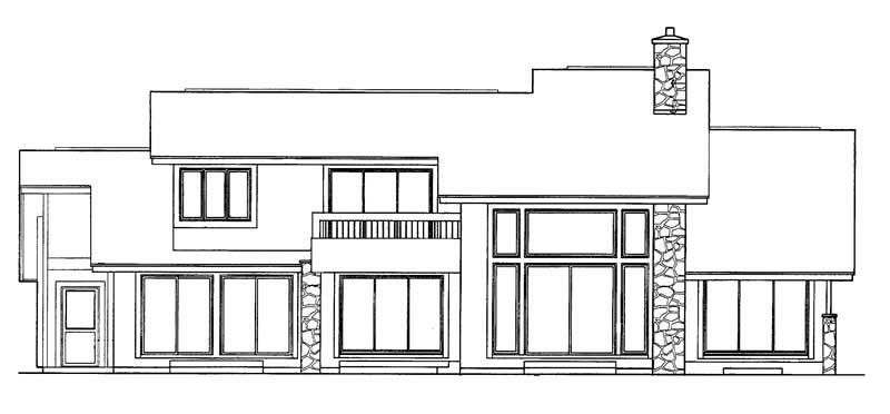 Home Plan Rear Elevation of this 3-Bedroom,3390 Sq Ft Plan -137-1342