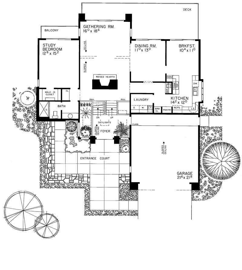 Floor Plan First Story of Contemporary Plan #137-1345