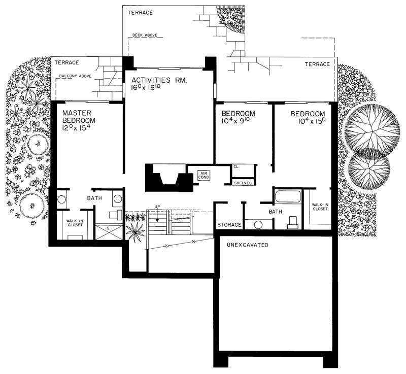 Floor Plan Basement of Contemporary Plan #137-1345