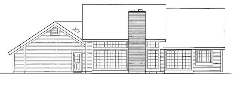 Home Plan Rear Elevation of this 3-Bedroom,1830 Sq Ft Plan -137-1346