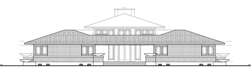 Home Plan Rear Elevation of this 4-Bedroom,3278 Sq Ft Plan -137-1347