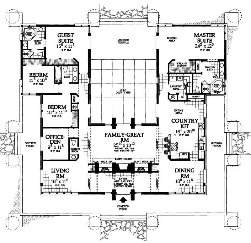 Floor Plan First Story of Contemporary Plan #137-1347