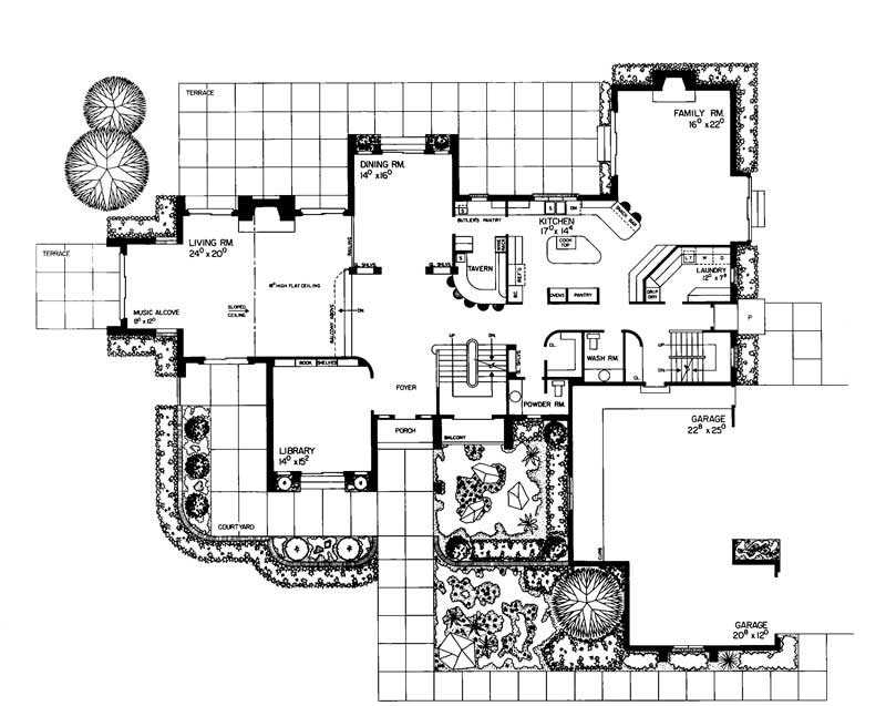 Floor Plan First Story of Contemporary Plan #137-1348