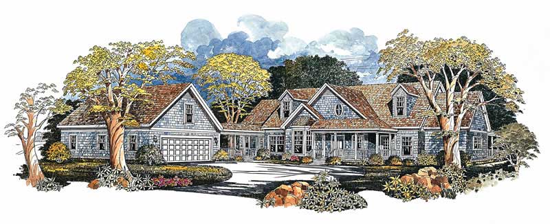 Home Plan Front Elevation of this 4-Bedroom,2629 Sq Ft Plan -137-1349