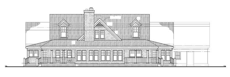 Home Plan Rear Elevation of this 4-Bedroom,2629 Sq Ft Plan -137-1349