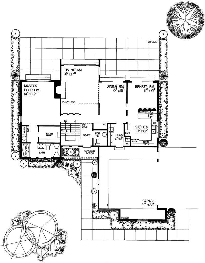 Floor Plan First Story of European Plan #137-1352