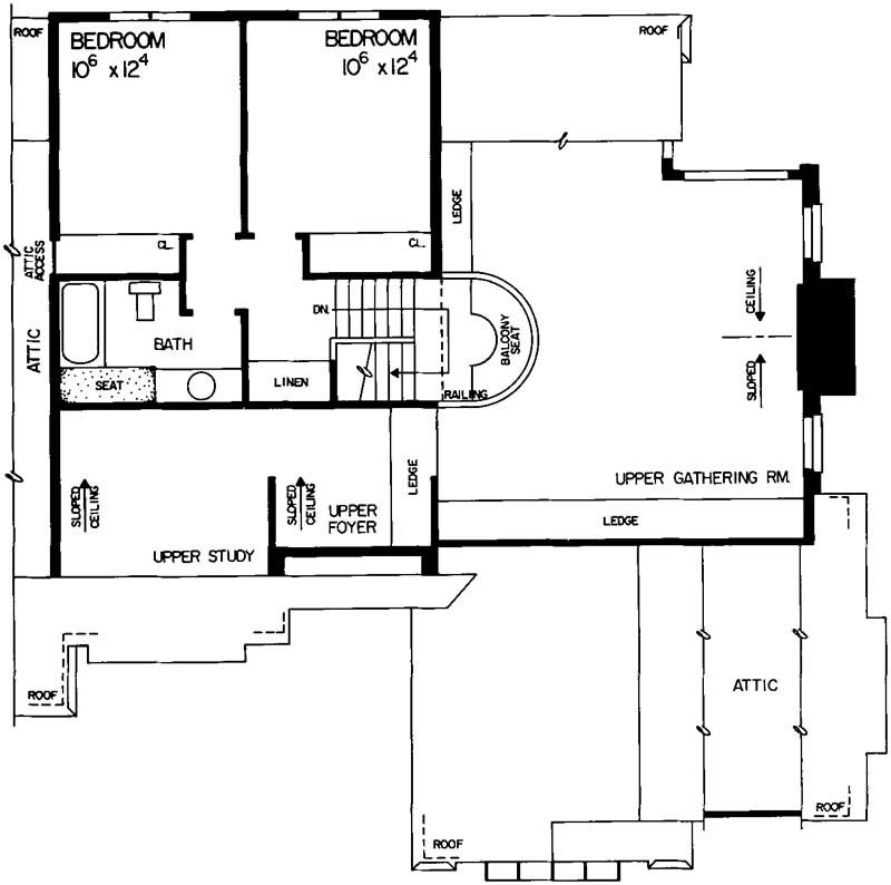 Floor Plan Second Story of European Plan #137-1353