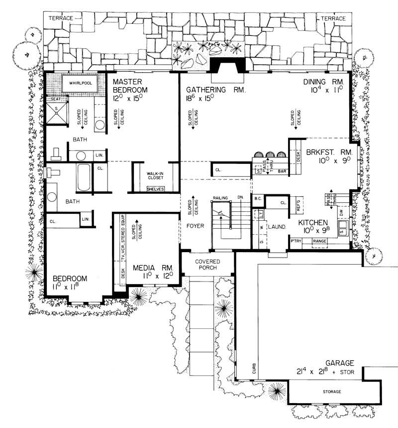 Floor Plan First Story of European Plan #137-1355