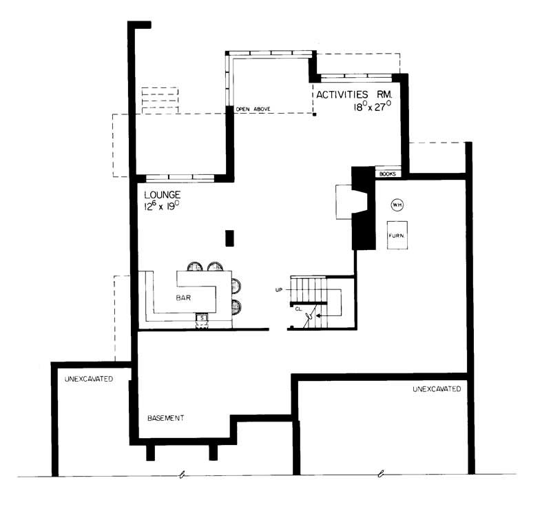 Floor Plan Basement of Contemporary Plan #137-1356