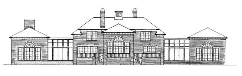 Home Plan Rear Elevation of this 4-Bedroom,5083 Sq Ft Plan -137-1358
