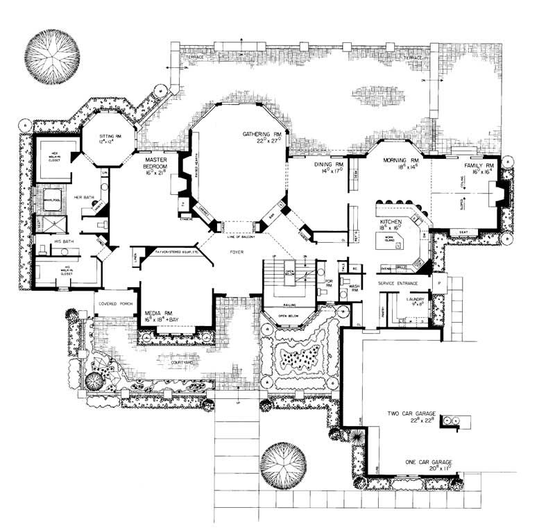 Floor Plan First Story of European Plan #137-1359