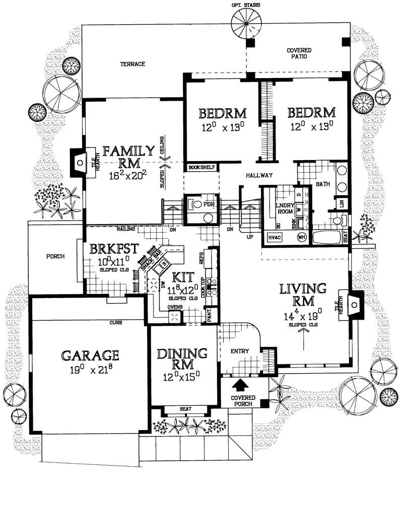 Floor Plan First Story of Country Plan #137-1361