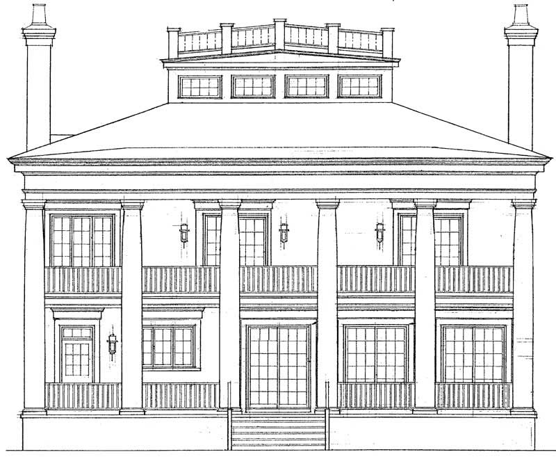 Home Plan Rear Elevation of this 4-Bedroom,4000 Sq Ft Plan -137-1362