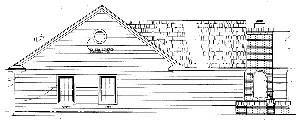 Home Plan Left Elevation of this 4-Bedroom,1418 Sq Ft Plan -137-1363