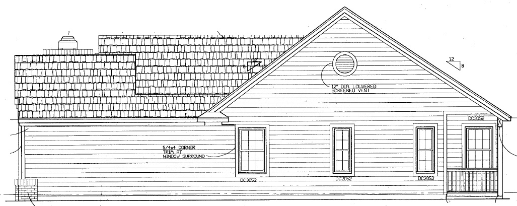 Home Plan Right Elevation of this 4-Bedroom,1418 Sq Ft Plan -137-1363