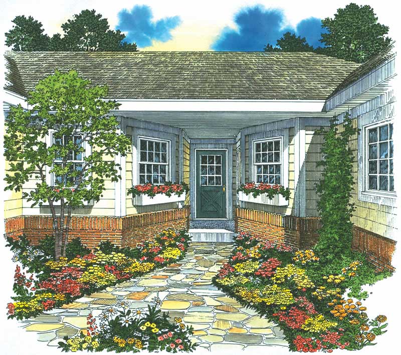Front View of this 4-Bedroom, 1418 Sq Ft Plan - 137-1363