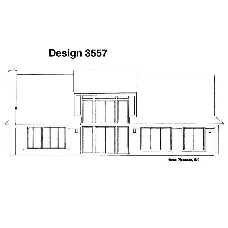 Home Plan Rear Elevation of this 3-Bedroom,3732 Sq Ft Plan -137-1364