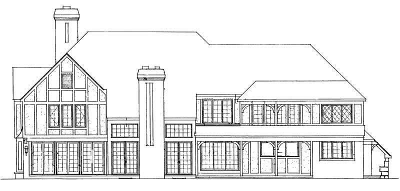 Home Plan Rear Elevation of this 4-Bedroom,5638 Sq Ft Plan -137-1366