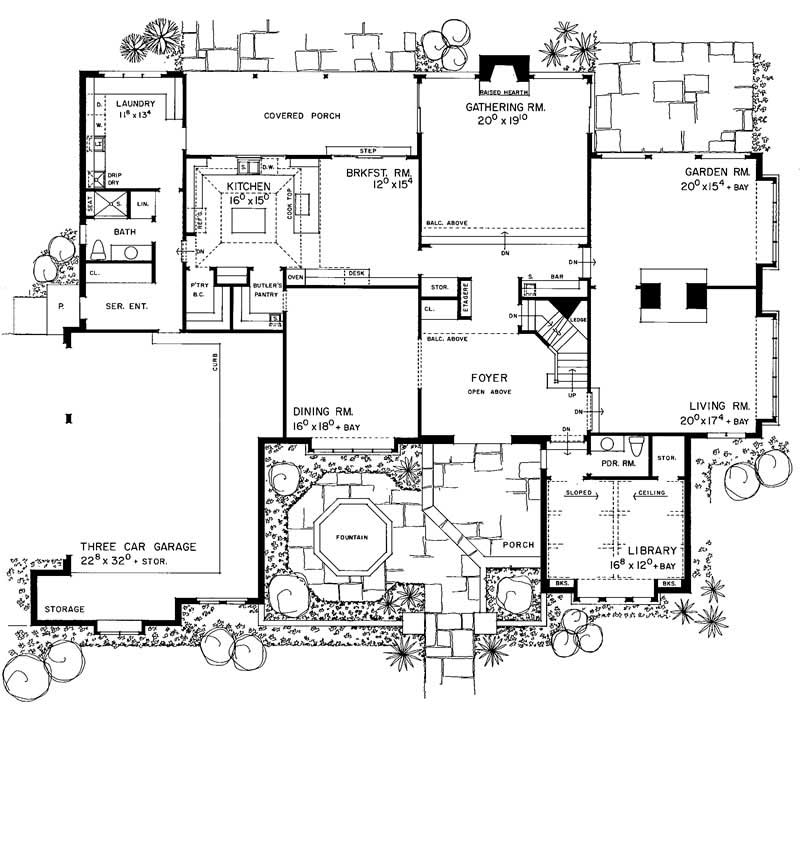Floor Plan First Story of European Plan #137-1366