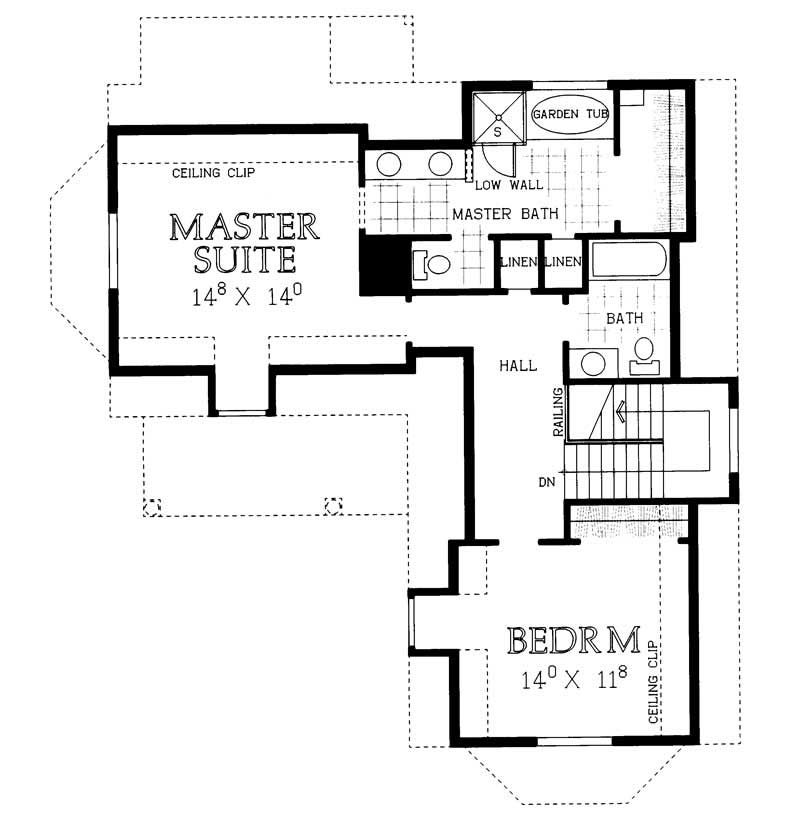 Floor Plan Second Story of Country Plan #137-1369