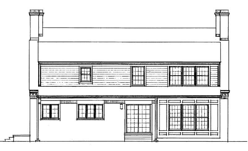 Home Plan Rear Elevation of this 3-Bedroom,2565 Sq Ft Plan -137-1371