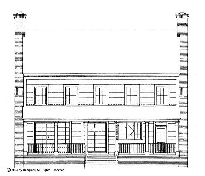 Home Plan Rear Elevation of this 3-Bedroom,2203 Sq Ft Plan -137-1373