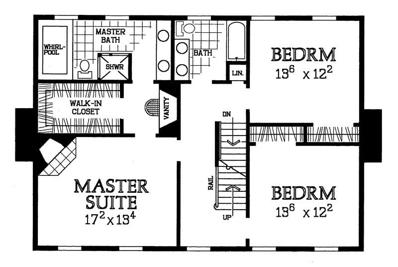 Floor Plan Second Story of Country Plan #137-1373