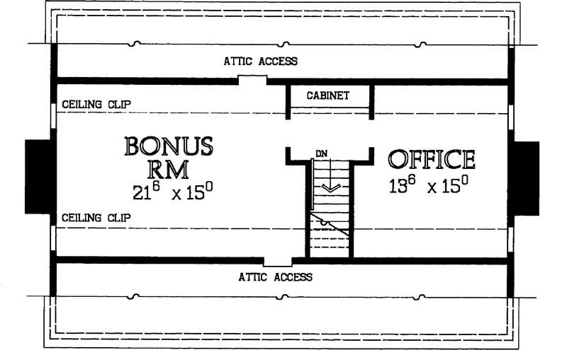 Floor Plan Third Story of Country Plan #137-1373