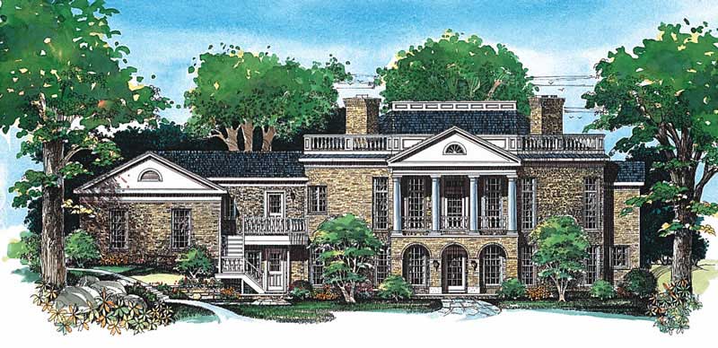 Home Plan Rear Elevation of this 4-Bedroom,4868 Sq Ft Plan -137-1374