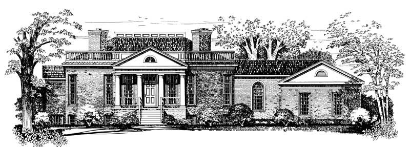 Home Plan Front Elevation of this 4-Bedroom,4868 Sq Ft Plan -137-1374