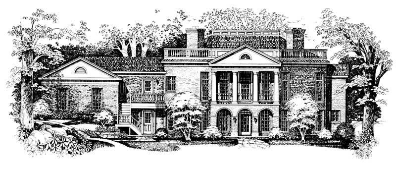 Home Plan Rear Elevation of this 4-Bedroom,4868 Sq Ft Plan -137-1374