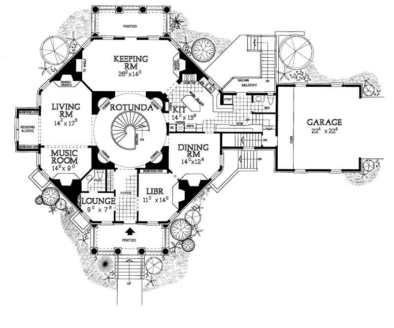 Floor Plan First Story of Victorian Plan #137-1374