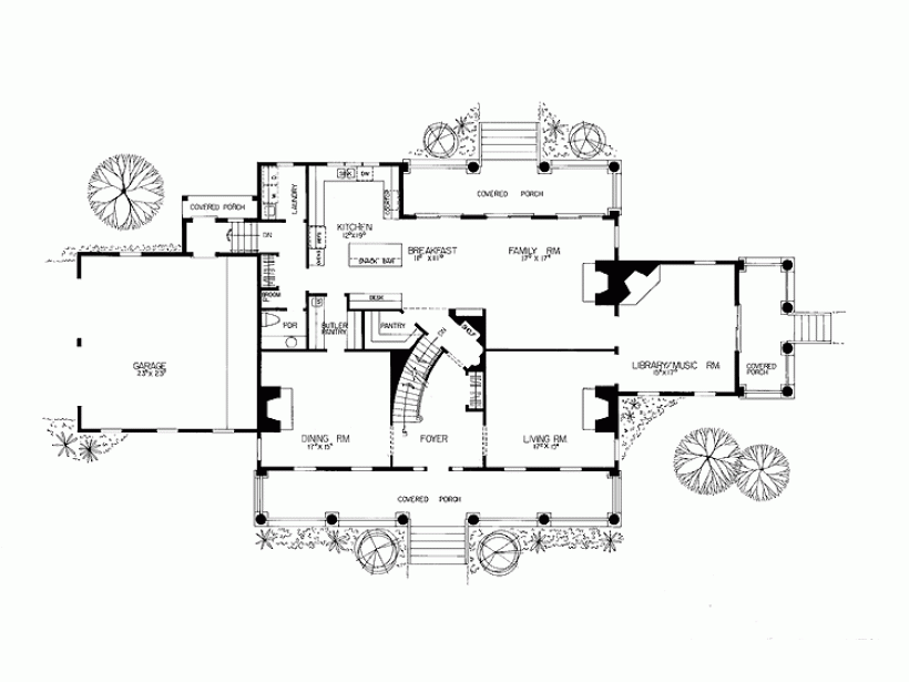 Floor Plan First Story of Colonial Plan #137-1375
