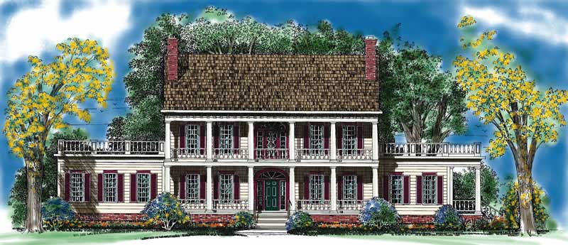 Home Plan Front Elevation of this 3-Bedroom,3833 Sq Ft Plan -137-1375