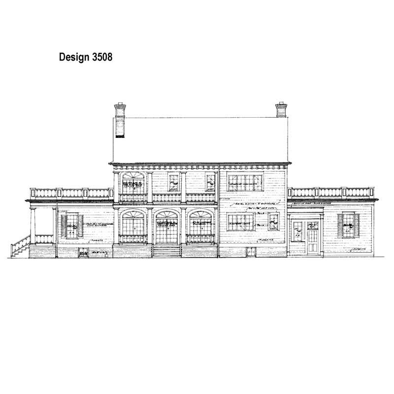 Home Plan Rear Elevation of this 3-Bedroom,3833 Sq Ft Plan -137-1375