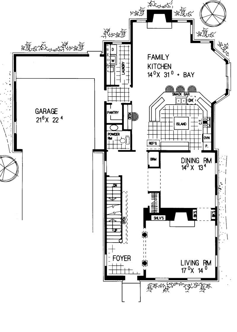 Floor Plan First Story of Colonial Plan #137-1376