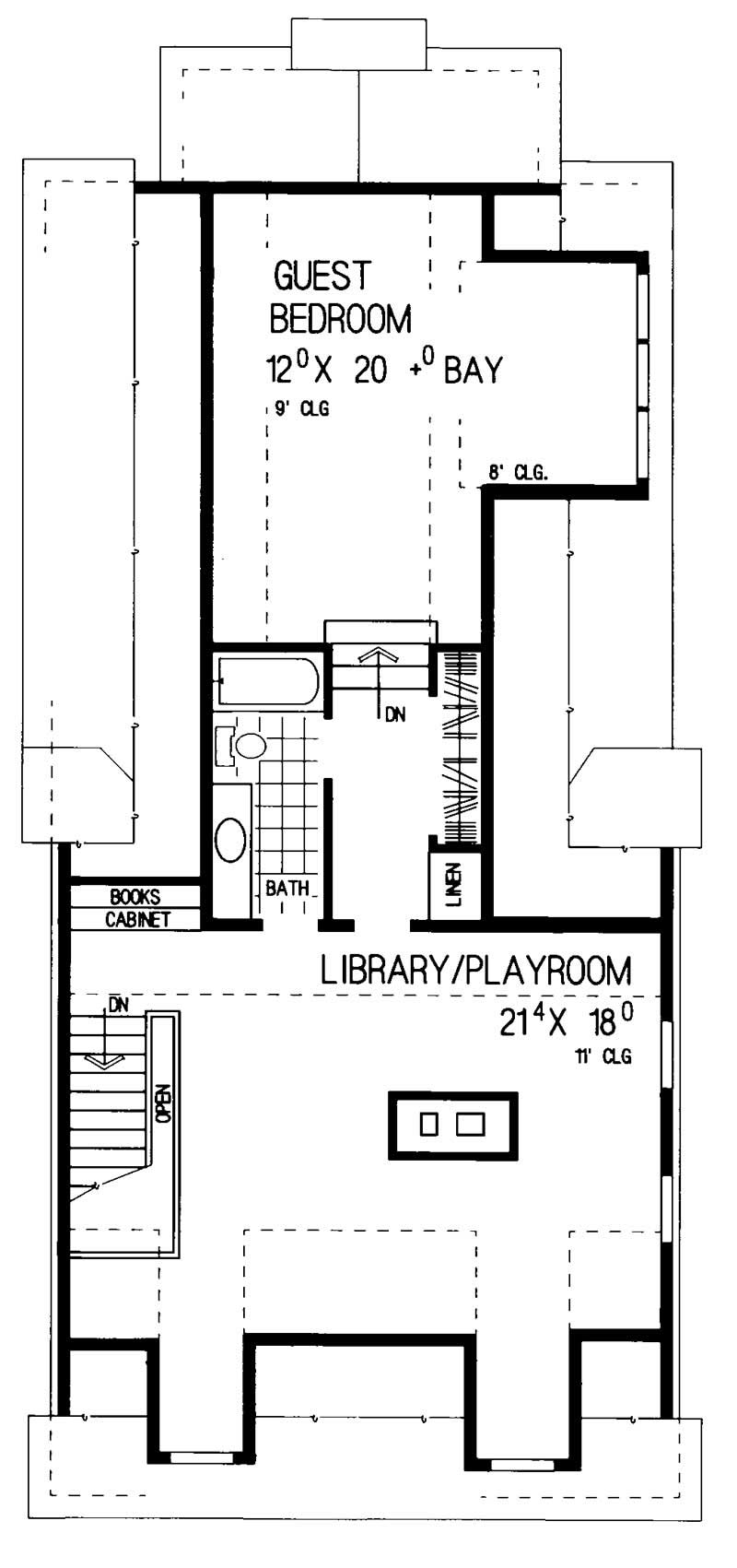 Floor Plan Third Story of Colonial Plan #137-1376