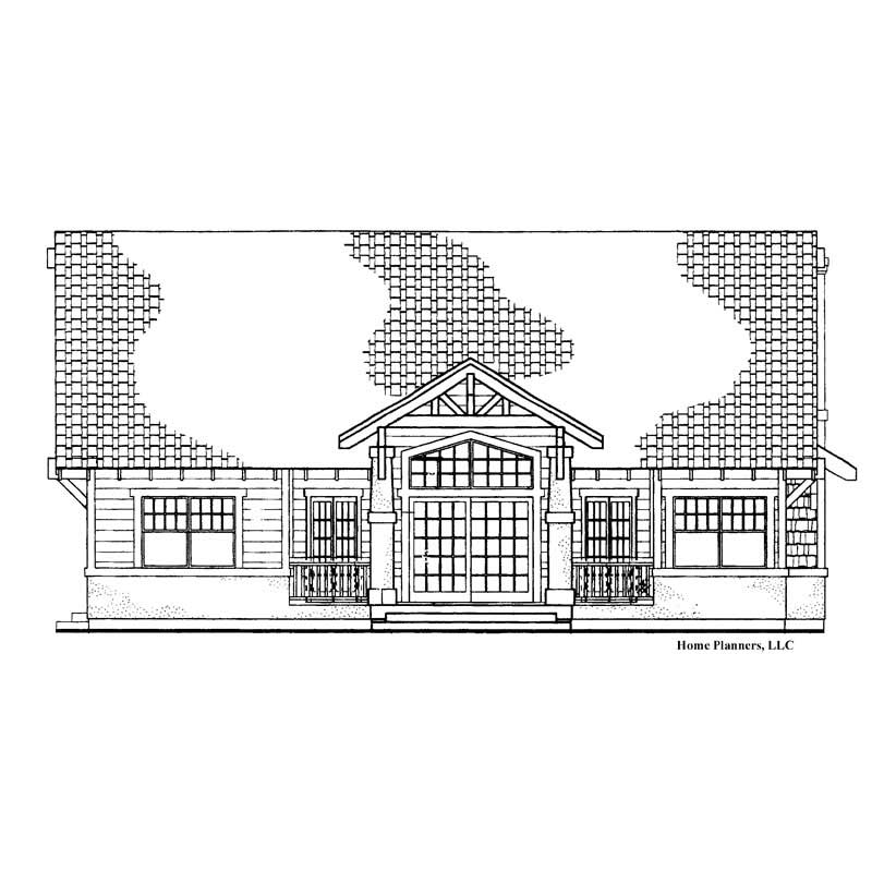 Home Plan Rear Elevation of this 3-Bedroom,2033 Sq Ft Plan -137-1380